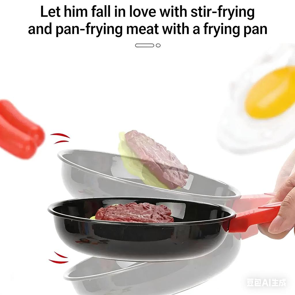 8PCS Children Kitchen Food Toys Simulation Cookware Game Set Pretend Play Pot Steak Vegetable Bread Hot Dog Omelette Kids Gift