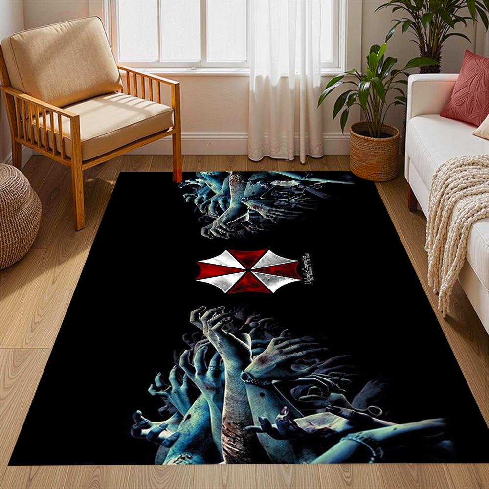 Tappeti Antiscivolo a Tema Logo Umbrella Corporation - Decorazioni per la Casa in Poliestere, Adatti per Camere da Letto, Soggiorni, Ingressi, Studi e Decorazioni