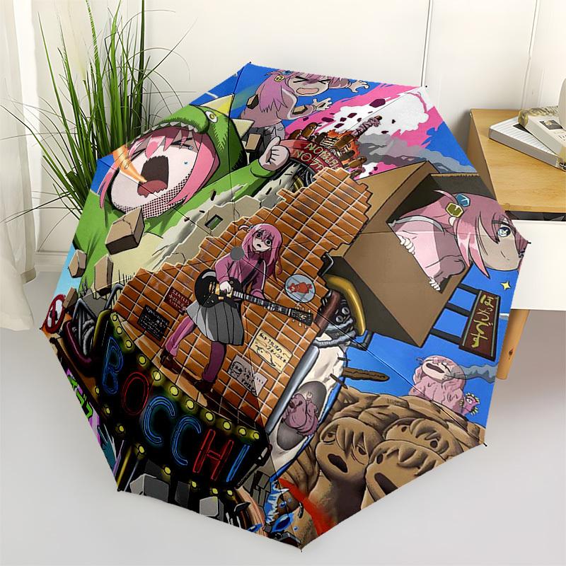 

1pc Anime Character Bocchi the Chemist Outdoor Umbrella - Automatic Opening/Closing, Portable 3-Fold Design, 8-Rib Iron Frame - Festival Gift for