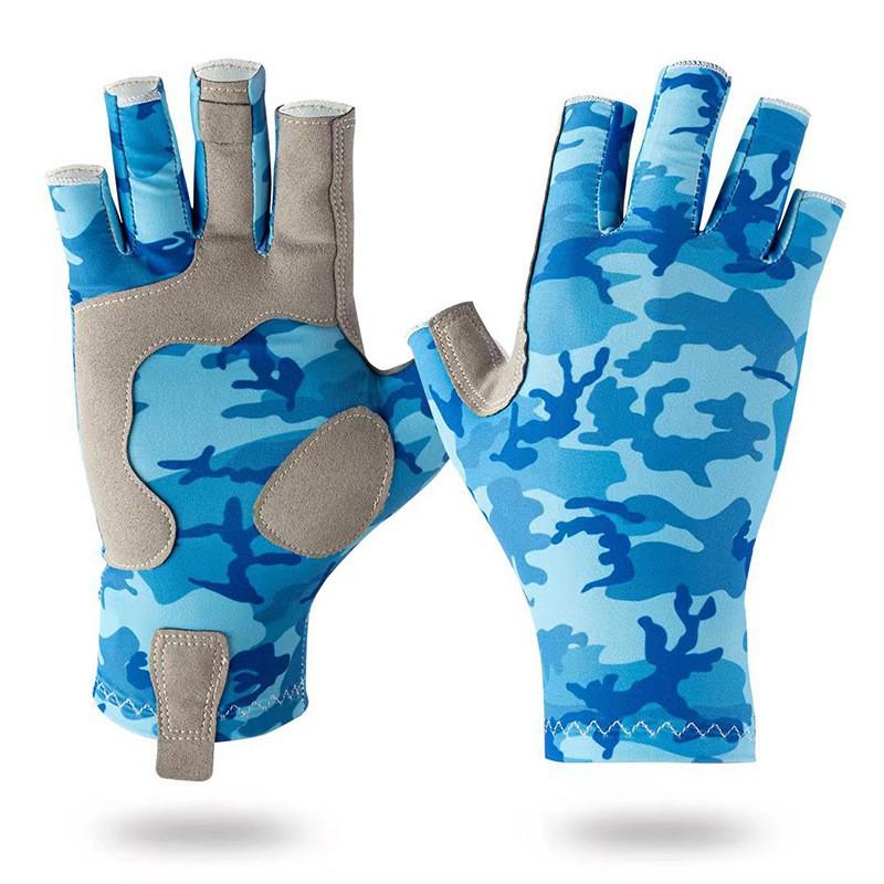UV Protection Half-Finger Cycling Gloves Breathable Quick-Dry Elastic Anti-Slip Outdoor Fishing Riding Sport
