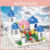 Montagem de Blocos de Construção Para o Castelo de Santorini Conjunto de Brinquedos Para Meninas Com Montagem Diy em Plástico Abs Para Brincadeiras Criativas