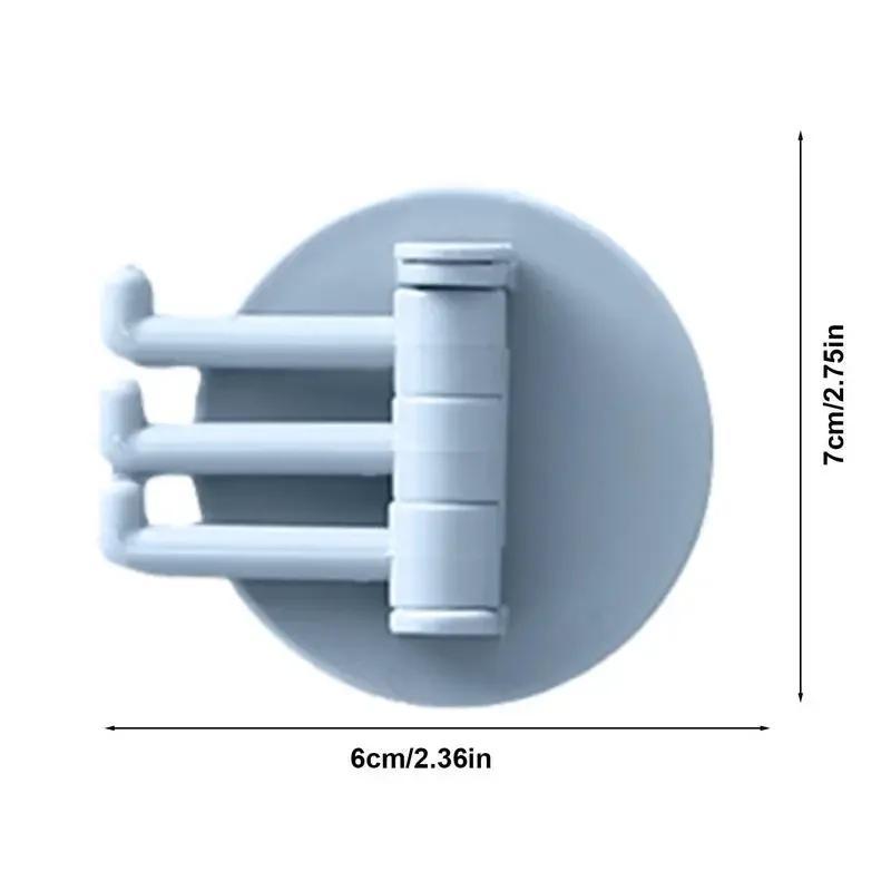 1/2/3pcs 3 Forked Kitchen Bathroom Rotating Storage Hook Non Drilling Strong Bearing Rod Hook Multi Functional Rotating Hook