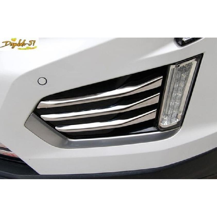 Chrome Steel Front Fog Light Lamp Strip Trim 6PCS Fit For Cadillac XT5 2017-