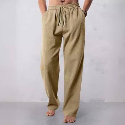 Fashion Men's Large Size Loose Casual Pants Linen Breathable Sweatpants Men's Trousers