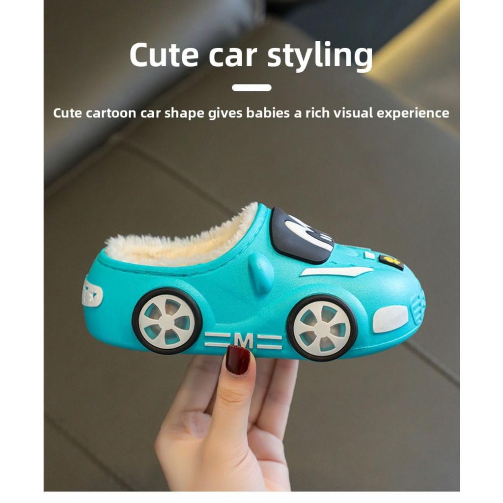 Winter Children's Cotton Slippers for Boys and Girls, Waterproof, Cute, Indoor, Non Slip, Soft Bottom with Plush Insulation Bag and Cotton Mop