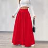 2026 Solid Color High Waist Pleated Skirt: Autumn Drape, Tummy Control, Mid-Length, Casual