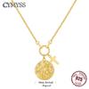 Original 925 Silver Gold Plated Virgin Mary & Cross Y-shaped Necklace Commemorative Fine Jewelry Gifts for Women