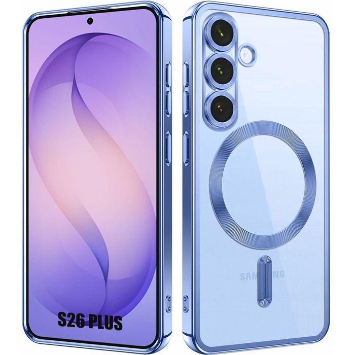 Coque pour Samsung Galaxy S26 Ultra, Protection TPU Antichoc avec Cercle Magnétique Contour Bleu