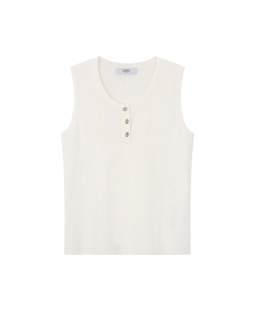 LAFELSORTOF Button Sleeveless Knit Top
