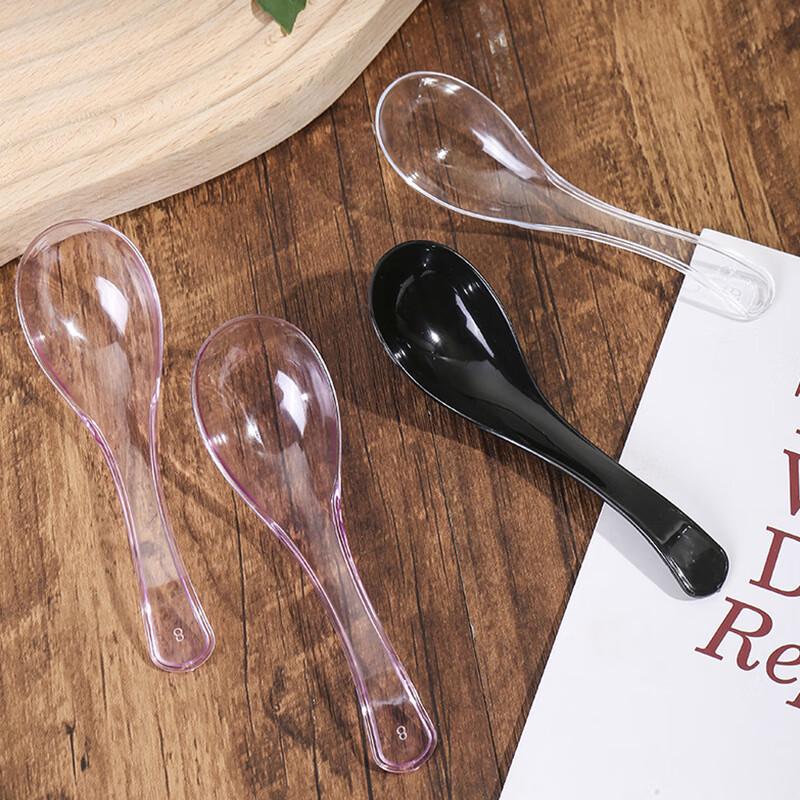 Disposable Plastic Crystal Clear Soup Spoons