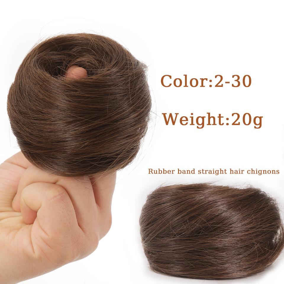 1PC Synthetic Hair Bun Curly Straight Hair Messy Bun Scrunchies Updo Hair Bands Elastic Band Hairpieces For Women Straight Fring