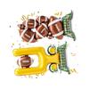 Large 5 Feet Aluminum Football Pattern Balloons With Field Base For Game Decorations And Festivities
