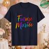 French Women Future Bride Team T-Shirts Colorful Heart Print Short Sleeve Tees for Bachelorette EVJF Party Bridal Wedding Squad