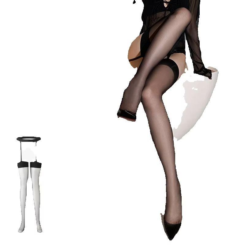 Retro Open Crotch Strumpfhose Sexy Damen Oberschenkelhohe Strumpfhosen Unterwäsche Seide Transparent Body Strümpfe Durchsichtige Leggings Damen Strumpfwaren open crotch gray