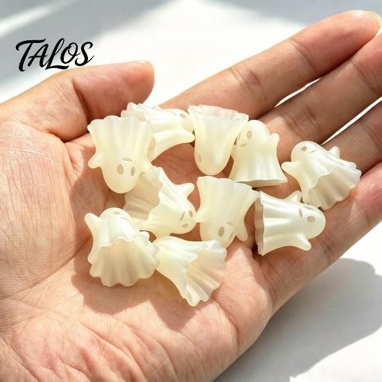 Compact Ghost Figures for Windowsills 10Pcs Mini Luminous Ornaments Halloween Party Decoration, Cute Glowing Milky White Collectibles Desktop