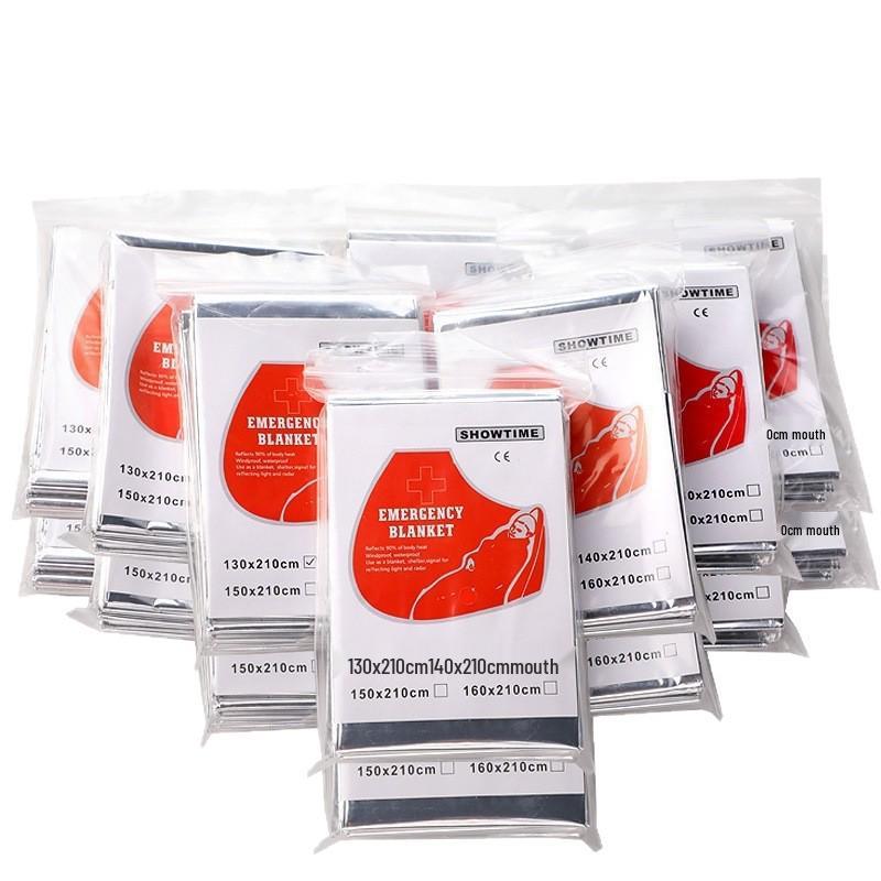 Outdoor Portable Multipurpose First Aid Blanket 210x130 Cm - Double-Sided Silver Survival Blanket with Thermal and Sun Protection