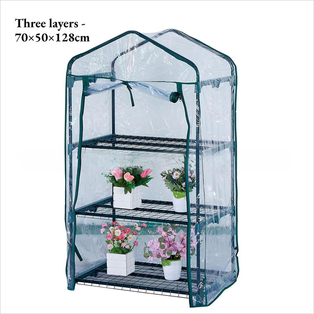 Lightweight and Portable Compact Outdoor Greenhouse with Sunshade and Rainproof Features for Balcony or Garden Use(Bracket Not Included.)