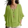 Camicetta a strati con maniche a balze da donna Design elegante con scollo quadrato Top primaverili da donna Camicie estive da donna Top estivi da donna Eleganti e casual