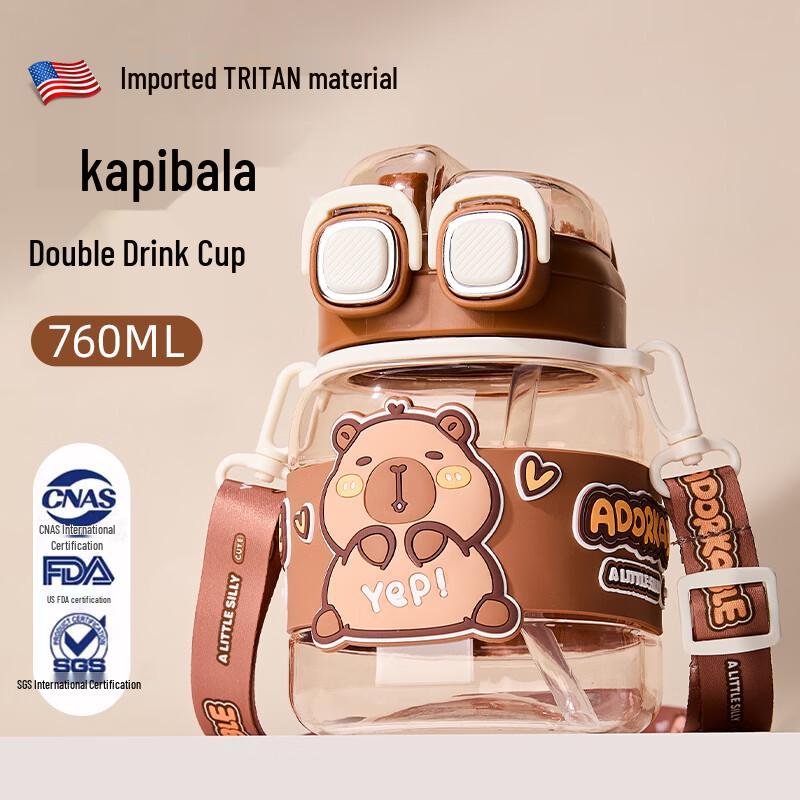 Cica Capybara Kids Dual-Drink Water Bottle