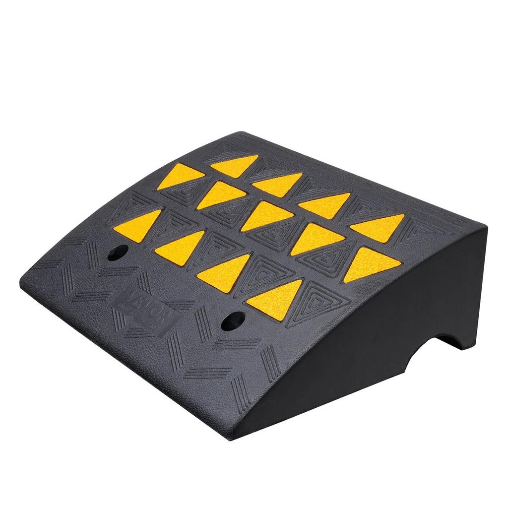 Rubber Curb Ramp 15.2 Cm Rise Height Sidewalk Curb Ramp, 37 Cm Width 49.1 Cm Length Driveway Ramp for Curb, 15T Heavy Duty Rubber Ramp for Forklifts,
