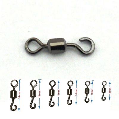 2000PCS Open Eye Rolling Swivels Fishing Connector Rig Terminal Accessories Size 5 6 7 8 10 12