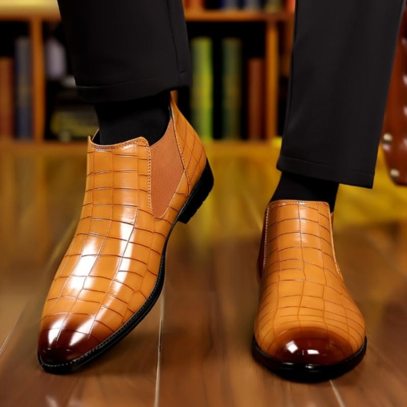 Fashion Men's Boots Pointed Mens Chelsea Boots Plus Size Business Formal Shoes Wear-resistant Non-slip Men Ankle Boots Slip-on