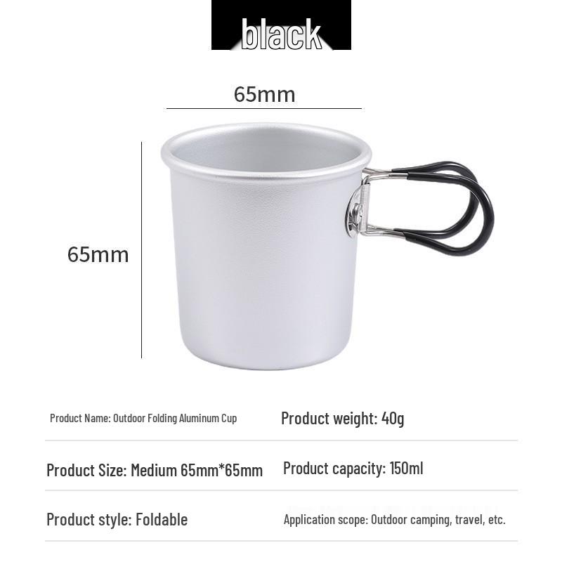 Tazza Pieghevole da Campeggio Portatile in Alluminio - Perfetta per Caffè, Tè e Soju nelle Avventure all'Aperto.