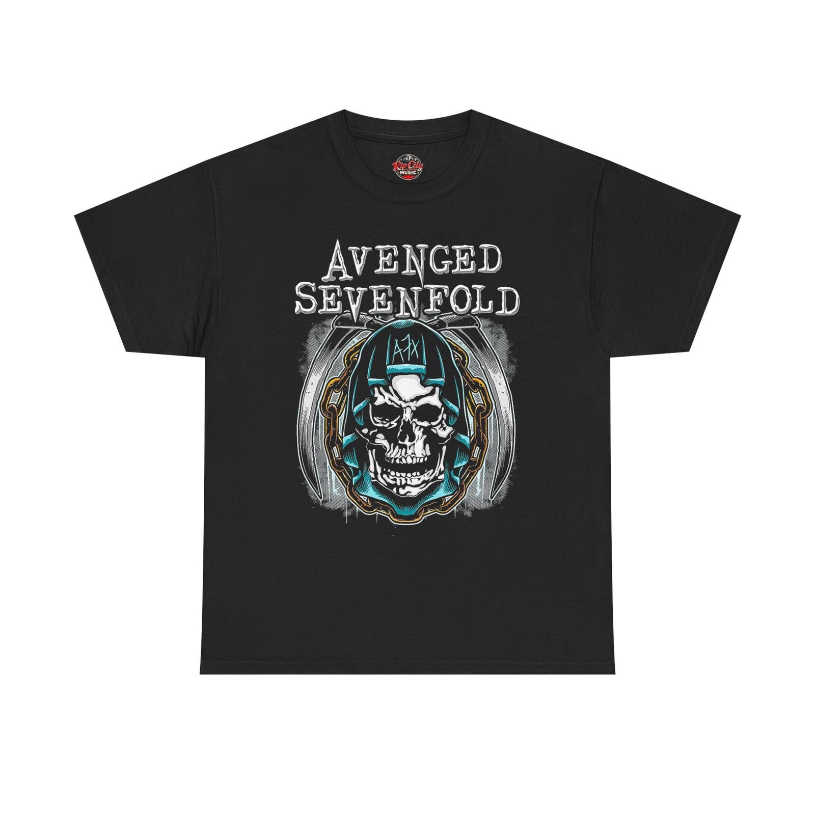 Avenged Sevenfold A7X Chained Grim Reaper Sickle Rock Band Unisex T-Shirt L
