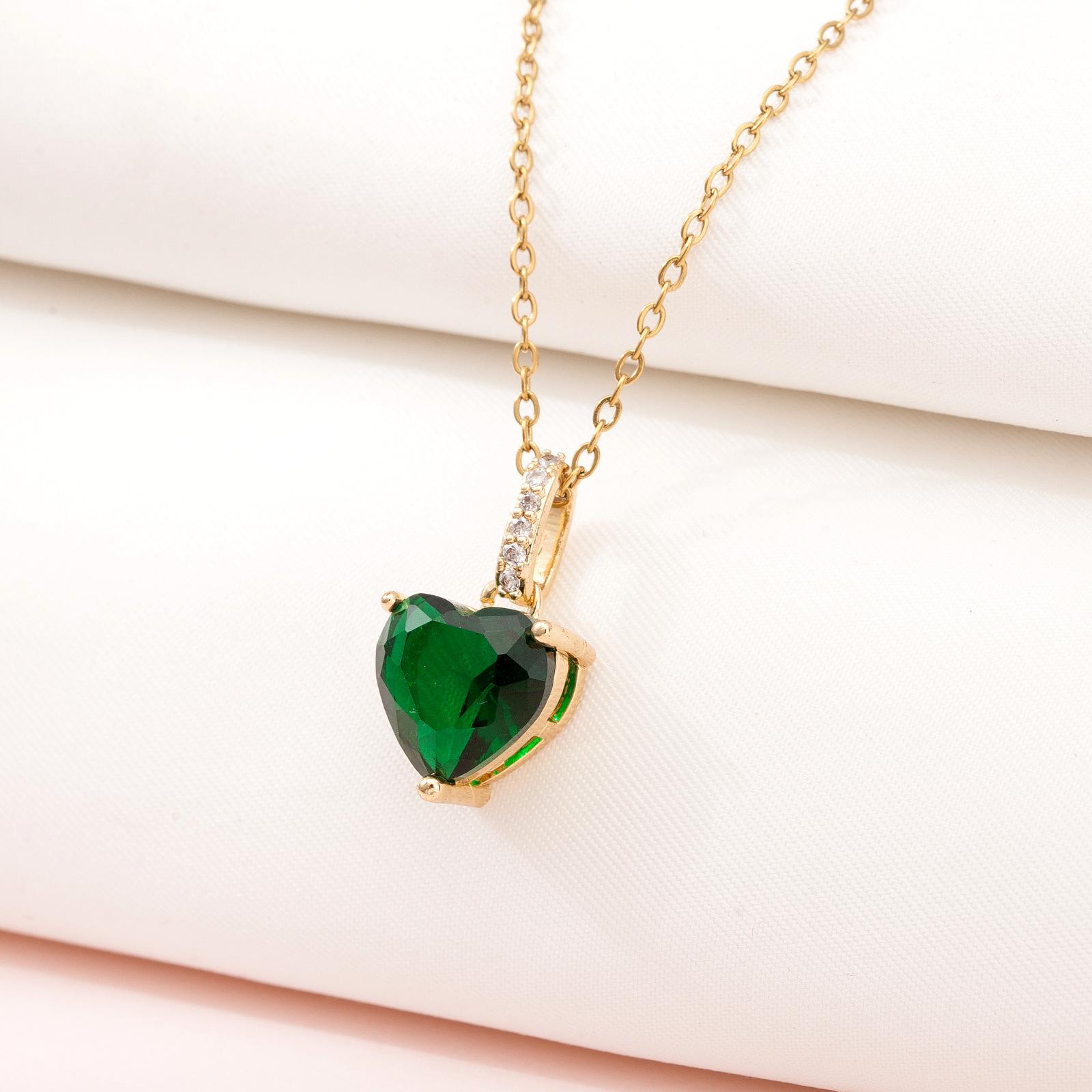 

Fashion Minimalist Zircon Heart Pendant Necklace for Women Stainless Steel Gold Color Luxury Elegant Choker Zircon Wedding Gift 40-45 cm