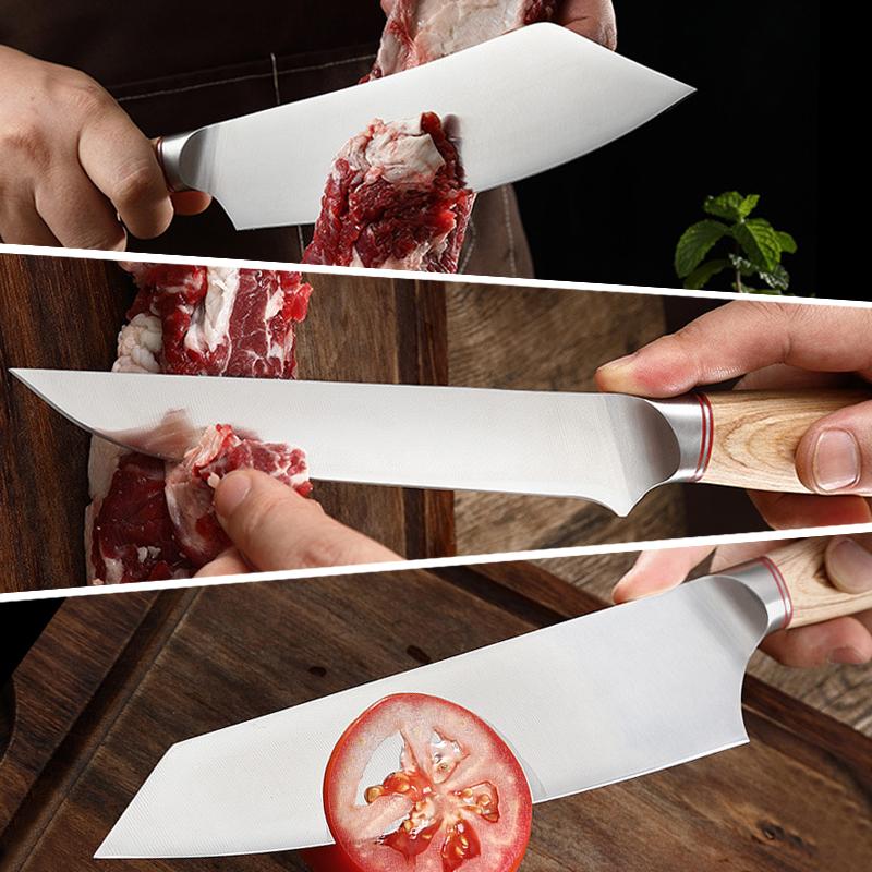 9pcs Japanese Knife Set Fish Slicing Cooking Santoku Knife High Carbon Steel Sashimi Sushi Multifunctional Chef Knife