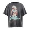 2025 Summer High Quality Cotton Classic Logo Graphics Print Saint Tshirt Unisex Unisex Vintage Washed Black T Shirt Loose Tee