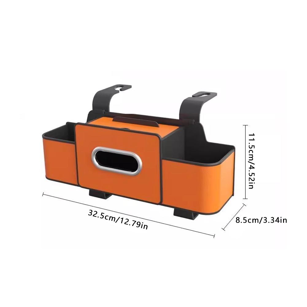 Multifunctional Car Seat Back Storage Box 4-in-1 Hanging Organizer With Tissue Holder For Water Cup Phone Drink Stowing