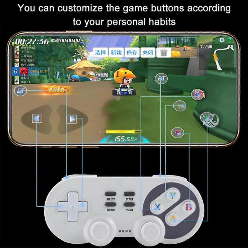 Kabelloser Bluetooth-Controller mit Joysticks Rumble-Vibration Gamepad für Switch/Switch pro Android/PC /PS3-Weißgrau-