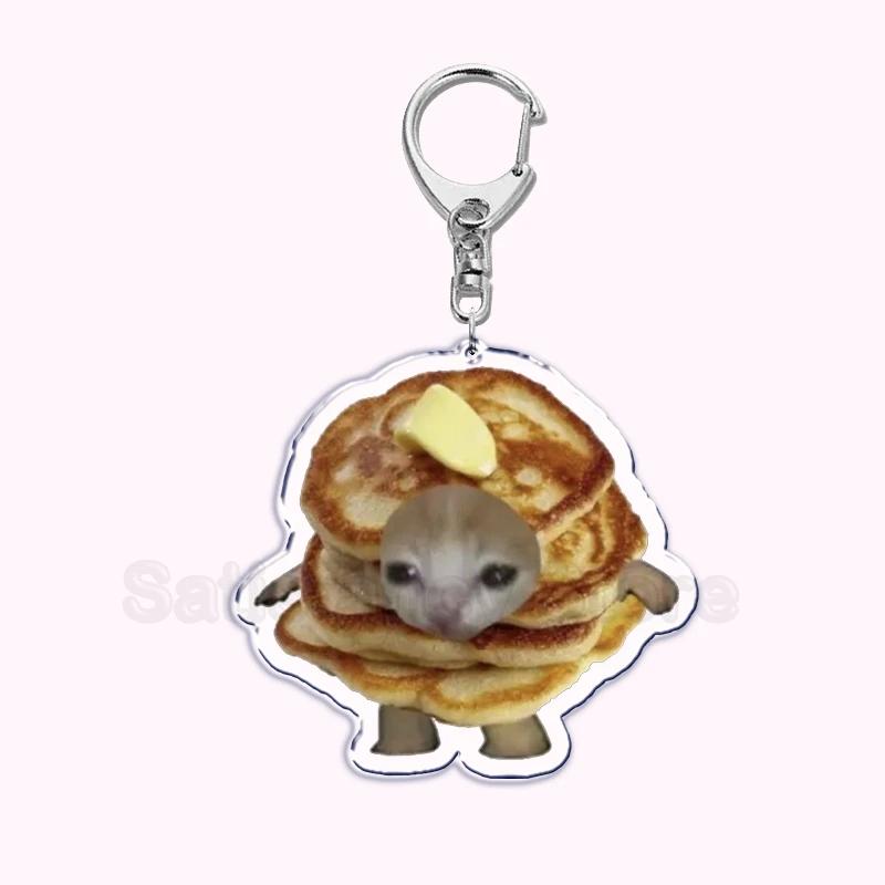 Creative Banana Cat with Heart Keychain for Accessories Bag Pendant Food Fruit Happy Cats Key Chain Ring Keychains Jewelry Gift