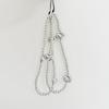 Ins Y2K Silver Love Heart Bowknot Phone Charm Strap Bead Pendant For Phone Accessories Hanging Rope Girl Jewelry