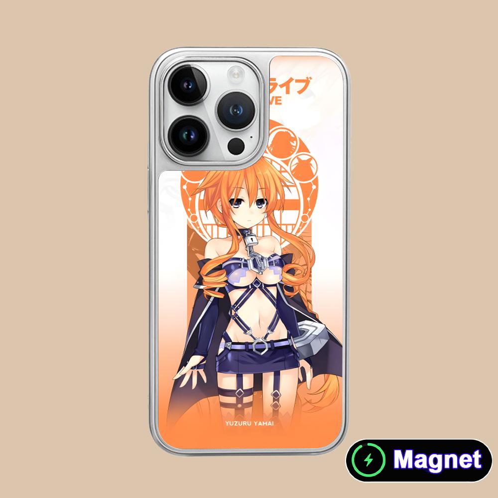 Date a Live Yamai Kaguya Silver Plating Magsafe Mobile Phone Case for iPhone 17 16 15 14 13 12 11 Air Pro Max Plus Colorful