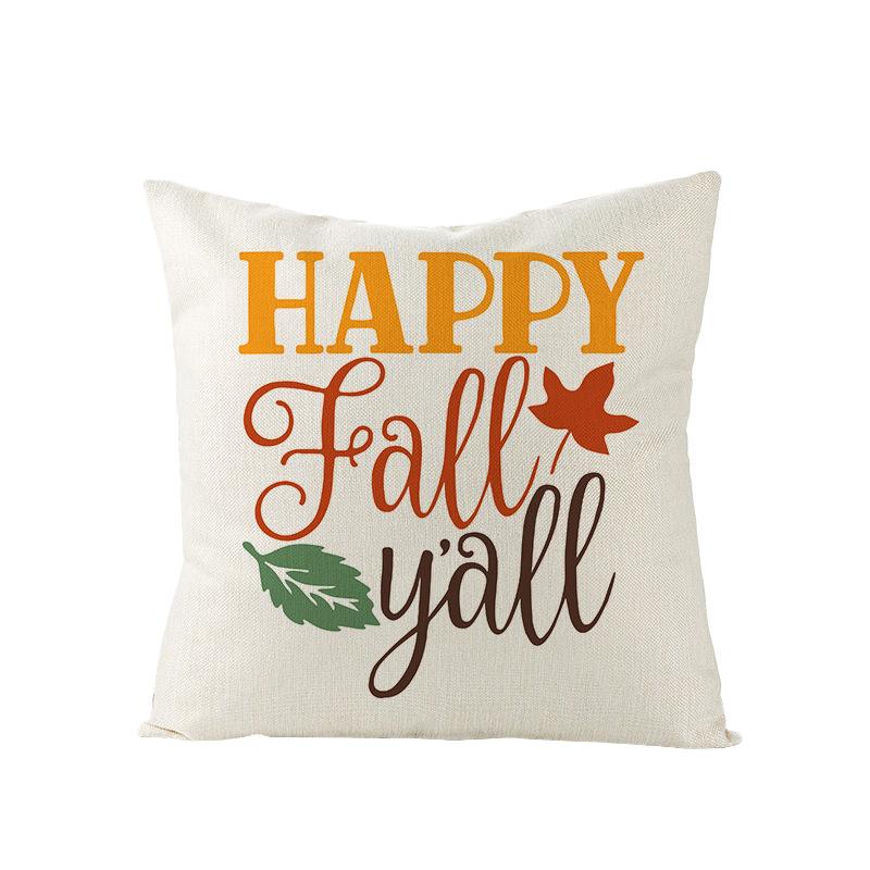 Autumn Harvest Pumpkin Print Pillow Cover Sofa Office Polyester Cushion Cover Home Furnishings