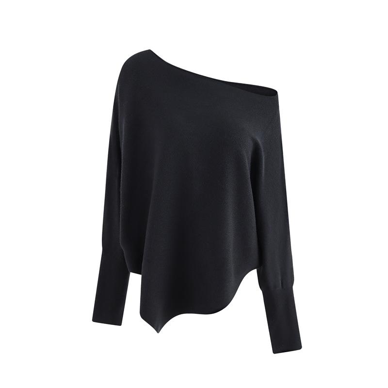 Andy Velvet, Gentle Wind Sweater Women's Autumn and Winter 2025 New Solid Color Diagonal Neck Warm Knitted Sweater