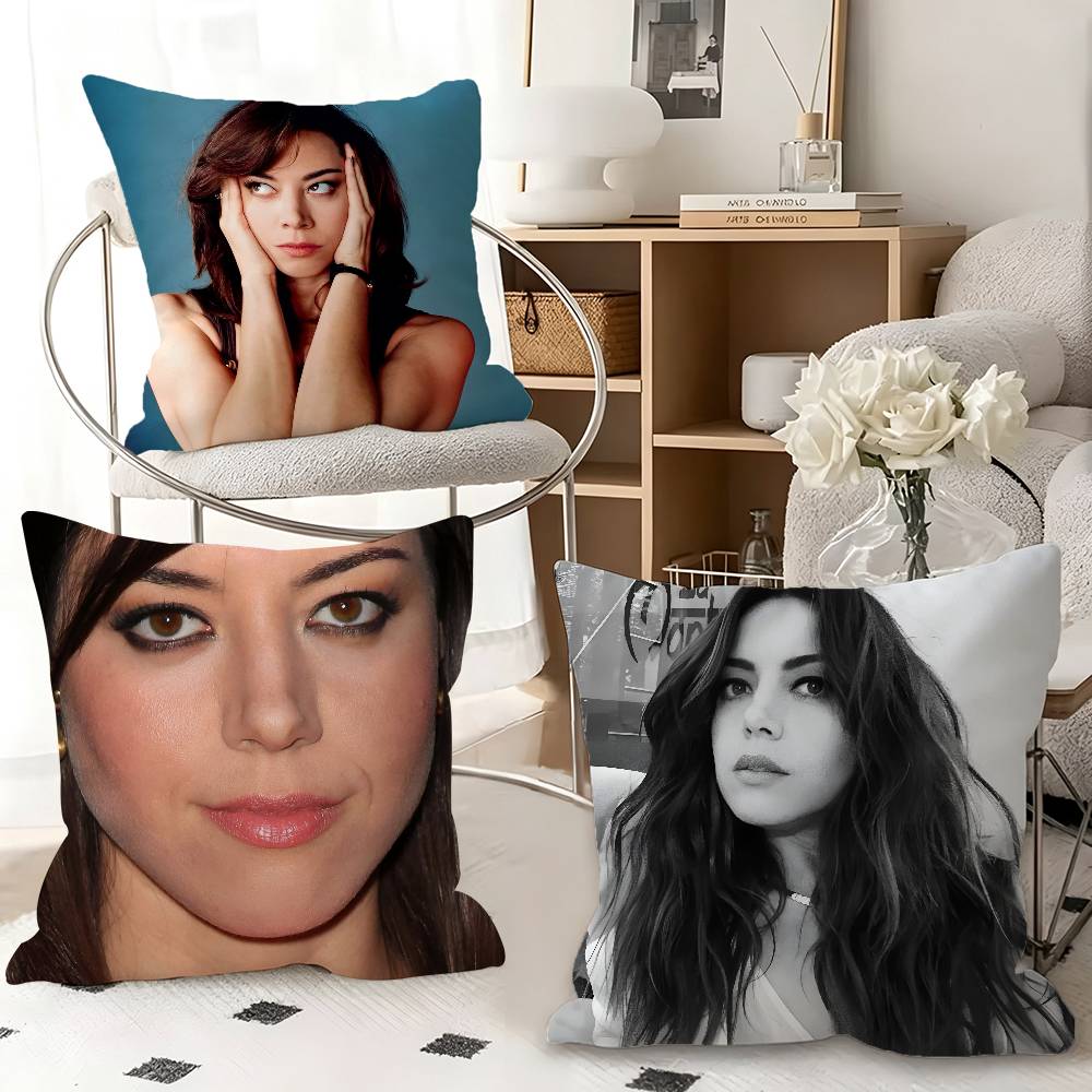 1pc Actor A-Aubrey P-Plaza Pillow Case Fashion Square Pillowcase Bedroom Sofa Room Ins Decoration Leisure