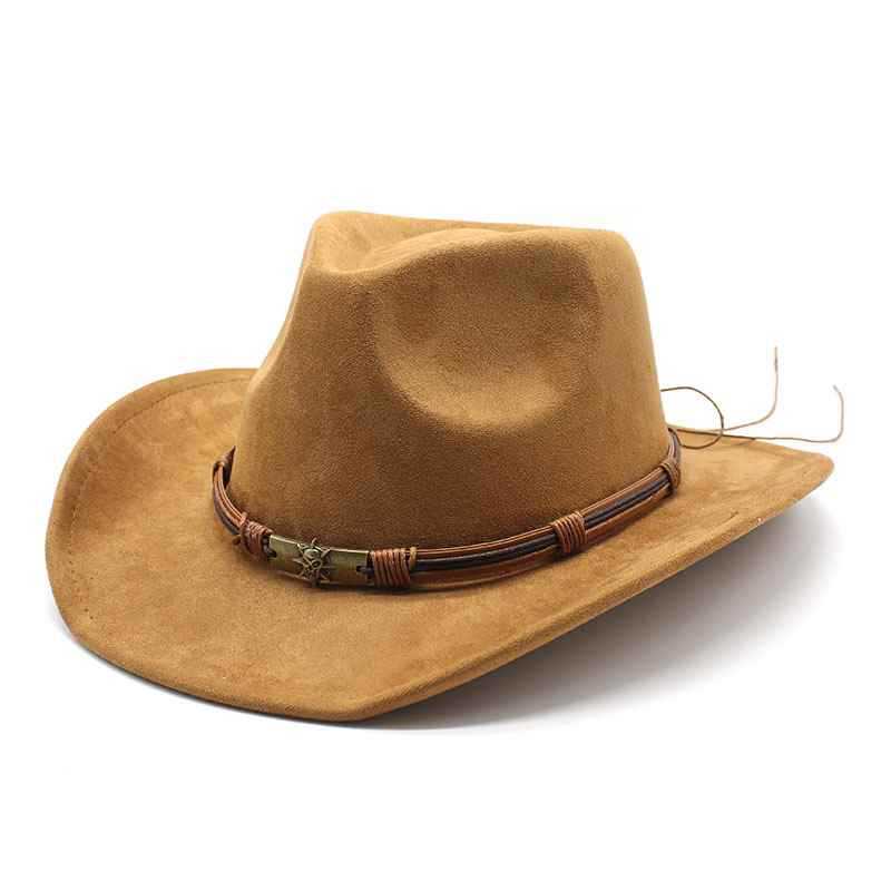 Western Cowboy Hat For Men Women Vintage Wool Felt Large Brim Warm Fedora