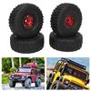 4PCS 1.9inch RC Crawler Rubber Tires 12 Hole Aluminium Alloy Wheels Hub Replacement for SCX10 1/10