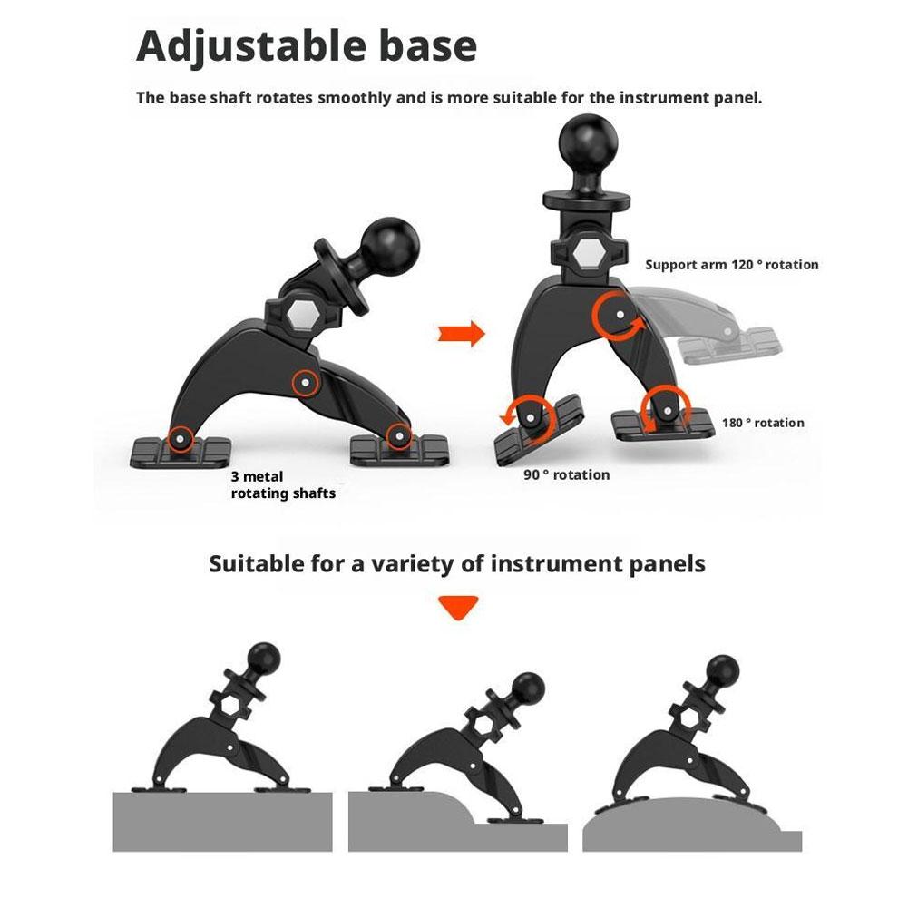 Car Phone Holder Head Car Dash Dual Self Adhesive Base 360 Degree Rotation Phone Holder Cellphone Support Bracket Accessories