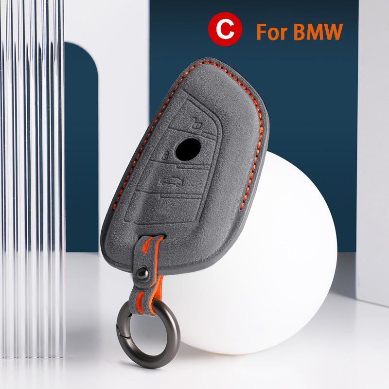 For BMW 3 5 Series X1 X2 X3 X4 X5 X6 X7 F30 F90 F10 G30 G60 E60 F48 F39 E70 F15 F16 325li 530 Car Key Case Cover Suede Keychain