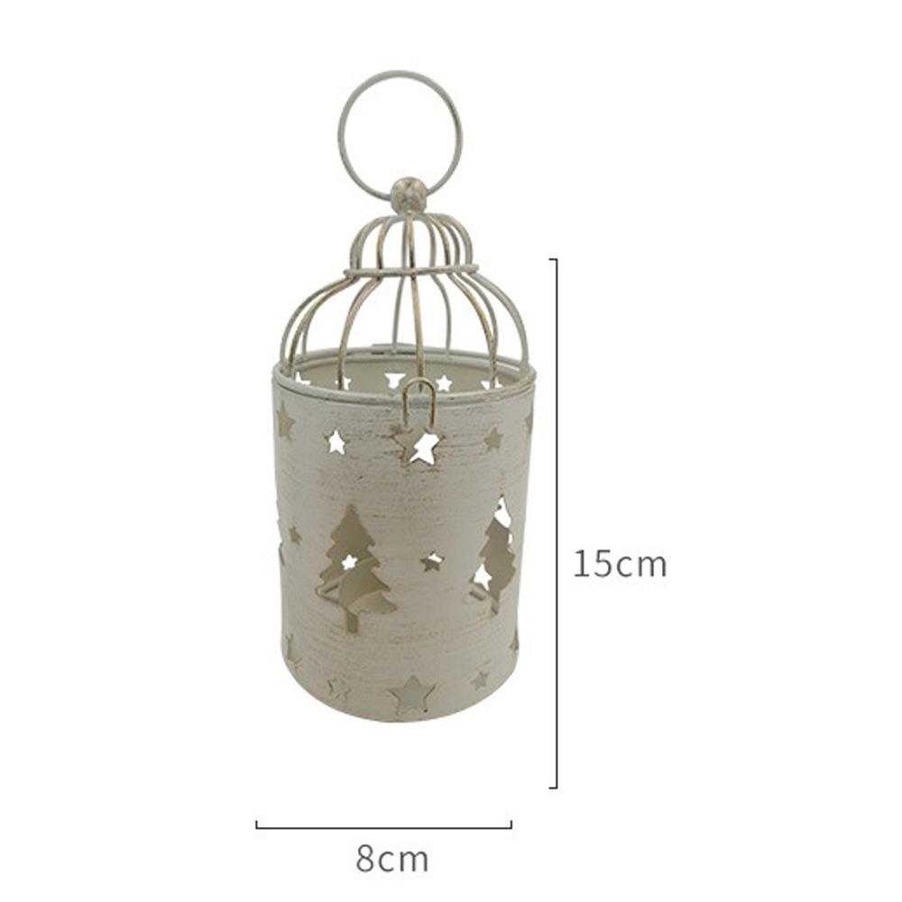 Hollow Iron Art Christmas Decorative Metal Hurrican Candle Holder Decorative Hanging Tea-Light Candle Holder Home Decor