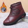 Women Winter Platform Ankle Snow Boots Warm Faux Fur Lined Side Zipper Anti Slip Comfortable PU Leather Short Booties for Women