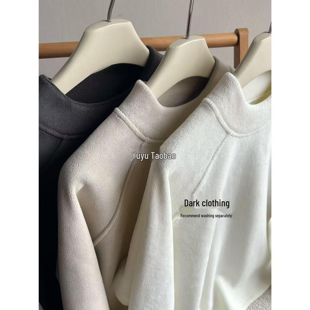 Women's Slim Fit Long Sleeve Soft Half-High Neck Base Layer Top - Versatile New Autumn Winter Style.