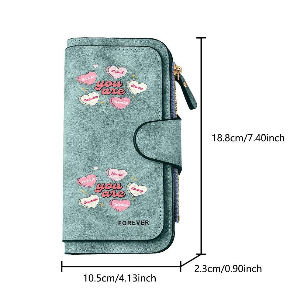 Pink Heart-patterned Long Zipper Wallet, Large-capacity Card Holder, Unisex Clutch Bag, Stylish Zippered Coin Purse, Suitable for Daily Use, a Great