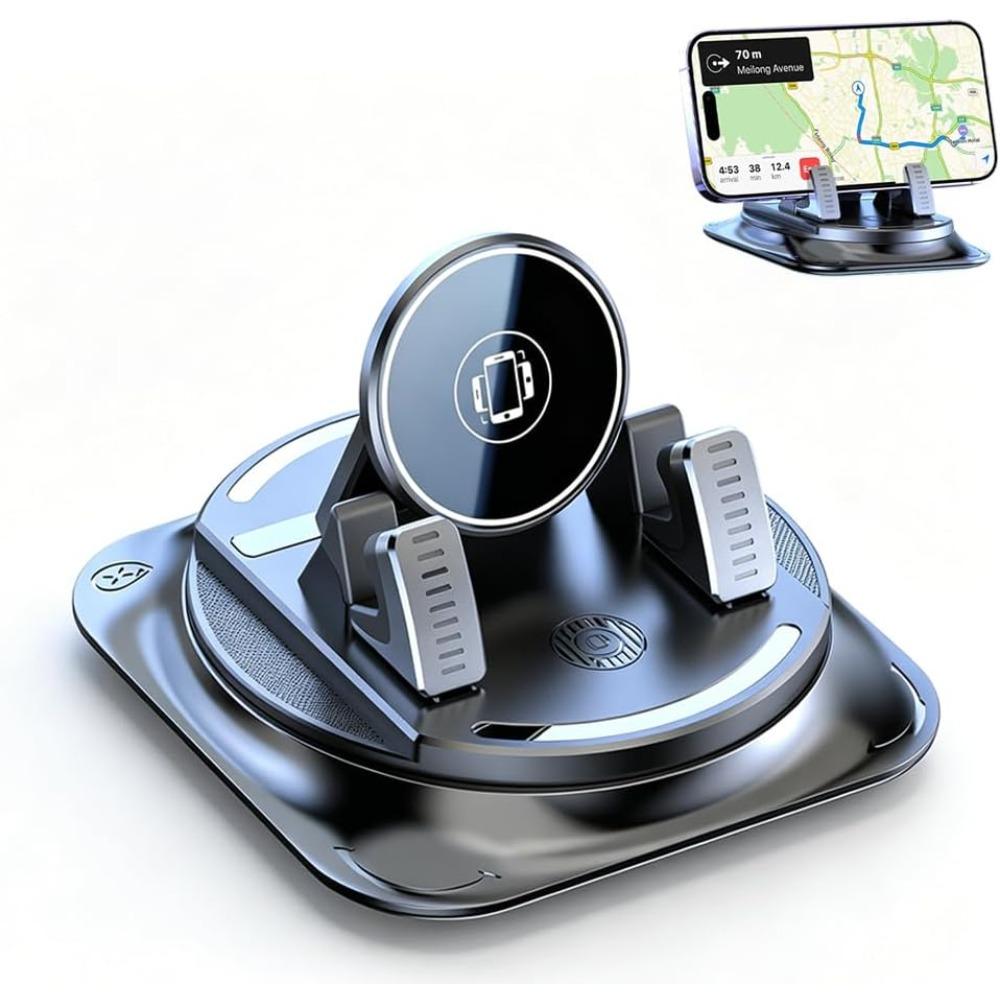 Car Phone Holder 360 Degree Rotation, 2026 New Dashboard Phone Holder, Adjustable Universal Car Phone Mount for Car Magnetic Interiorcar
