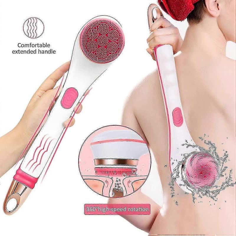 Back Scrubber Shower Exfoliator Electric Back Silicone Dry Brush Body Brush Rechargeable Power Supply Men Women Skin Care Exfoliating Bath Brush