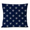 Home Decorative Navigation Blue Compass Anchor Pillow Cover Nautical Shell Fish Linen Pillow Case Mediterranean Cushion Cover